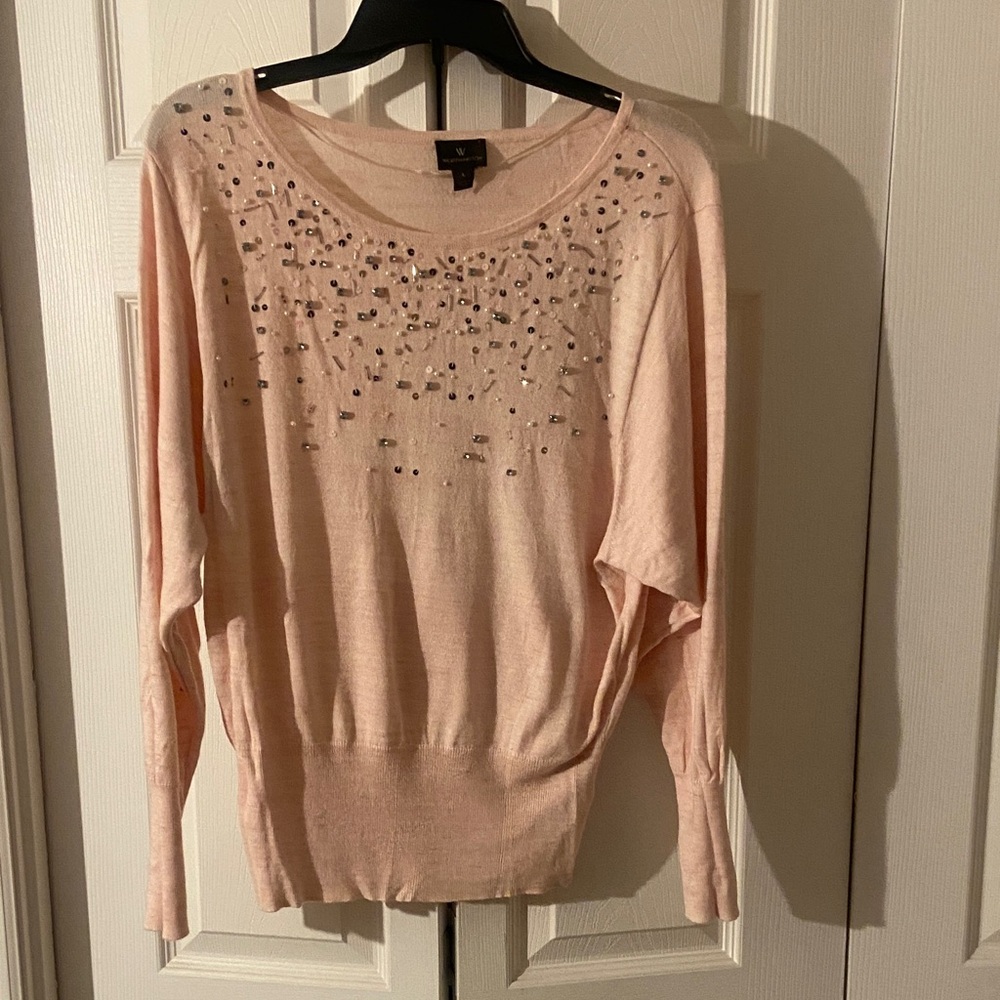 Worthington Pink Embellished Sweater